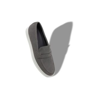 ELLIS gråa slip-on-Loafers i mocka