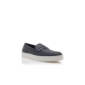 ELLIS Marinblå slip-on-Loafers i kalvskinn