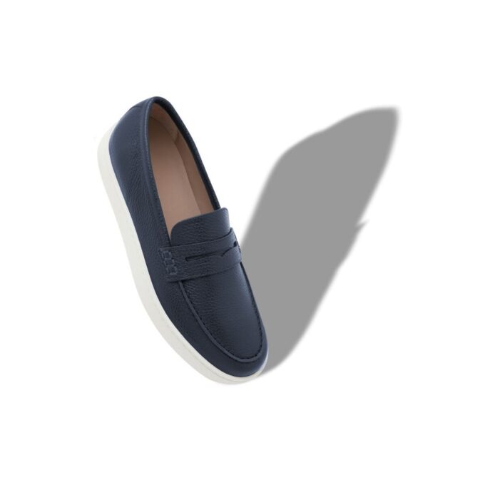 ELLIS Marinblå slip-on-Loafers i kalvskinn ELLIS Marinblå slip-on-Loafers i kalvskinn