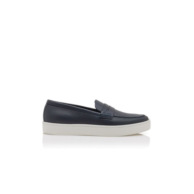 ELLIS Marinblå slip-on-Loafers i kalvskinn ELLIS Marinblå slip-on-Loafers i kalvskinn