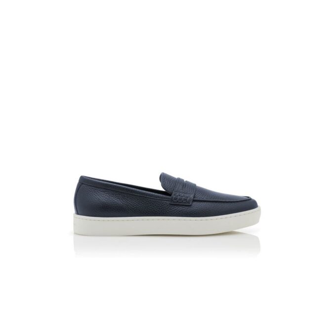 ELLIS Marinblå slip-on-Loafers i kalvskinn ELLIS Marinblå slip-on-Loafers i kalvskinn