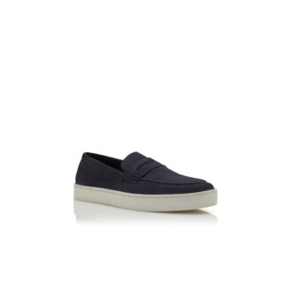 ELLIS marinblå slip-on-Loafers i mocka