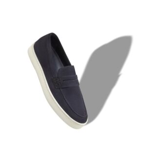 ELLIS marinblå slip-on-Loafers i mocka