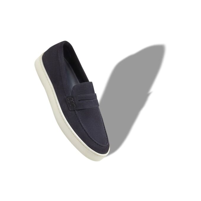 ELLIS marinblå slip-on-Loafers i mocka ELLIS marinblå slip-on-Loafers i mocka