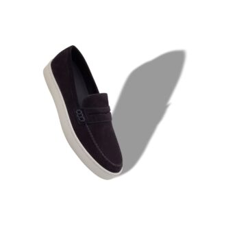 ELLIS marinblå slip-on-Loafers i mocka