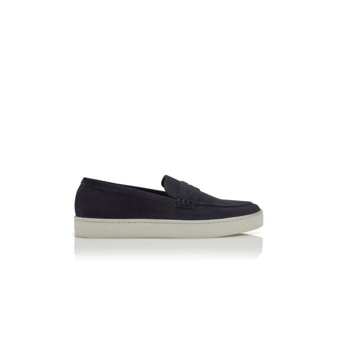 ELLIS marinblå slip-on-Loafers i mocka ELLIS marinblå slip-on-Loafers i mocka