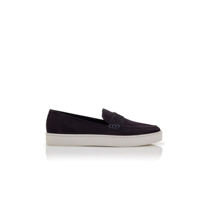 ELLIS marinblå slip-on-Loafers i mocka ELLIS marinblå slip-on-Loafers i mocka