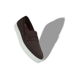 ELLIS Mörkbruna slip-on-Loafers i mocka