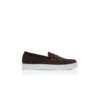 ELLIS Mörkbruna slip-on-Loafers i mocka