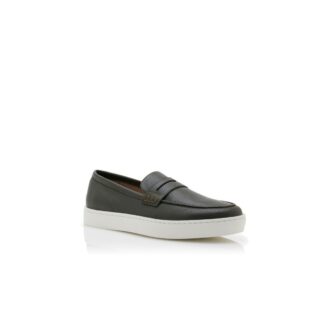 ELLIS mörkgröna slip-on-Loafers i kalvskinn