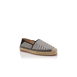 ESPADRA Svartvita espadriller i raffia