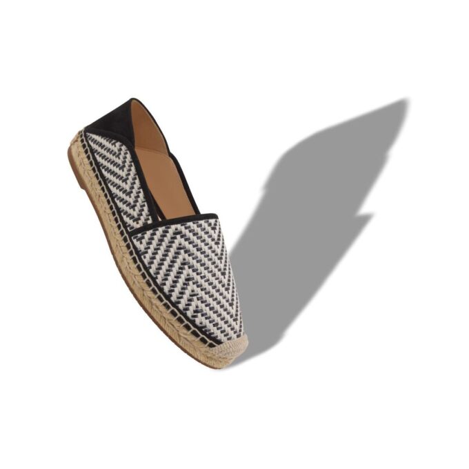 ESPADRA Svartvita espadriller i raffia ESPADRA Svartvita espadriller i raffia