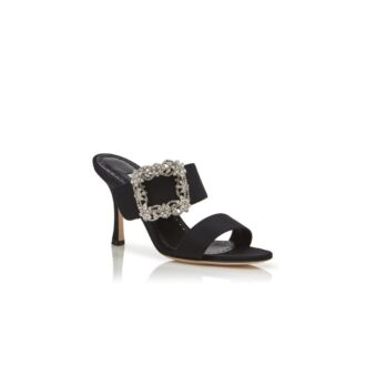 Gable JEWEL Svarta mules i crepe de chine med spännen