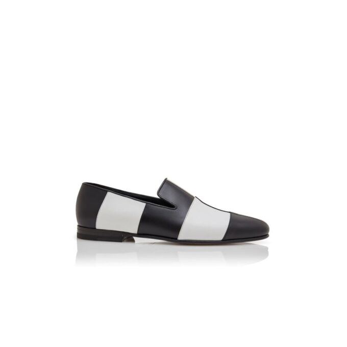 GAULA Loafers i svart och vitt kalvskinn GAULA Loafers i svart och vitt kalvskinn