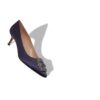 Hangisi 50 Mörkblå satin pumps med spänne