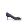 Hangisi 50 Mörkblå satin pumps med spänne