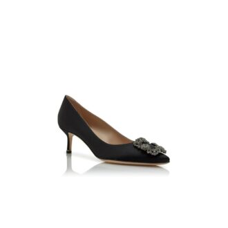 Hangisi 50 Svarta pumps i satin med spännen