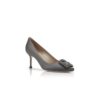 Hangisi 70 Mörkgrå satin pumps med spänne