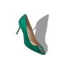 Hangisi 90 Gröna pumps i satin med smyckespänne Hangisi 90 Gröna pumps i satin med smyckespänne