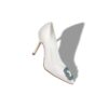 HANGISI BRIDE Vita Pumps i satin med smyckesknäppe HANGISI BRIDE Vita Pumps i satin med smyckesknäppe