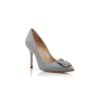HANGISI GLITTER Pumps i silverglittrande tyg med spännen