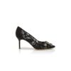 Hangisi LACE 70 Svarta pumps i spets med smyckesspänne Hangisi LACE 70 Svarta pumps i spets med smyckesspänne