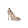 Hangisi LACE Rosa champagnefärgade pumps med spets och smyckesknäppe Hangisi LACE Rosa champagnefärgade pumps med spets och smyckesknäppe