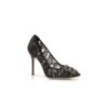 Hangisi LACE Svarta pumps i spets med smyckesknäppe Hangisi LACE Svarta pumps i spets med smyckesknäppe