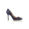 Hangisi Marinblå satin pumps med smyckespänne Hangisi Marinblå satin pumps med smyckespänne