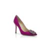 Hangisi Mörkfuchsia satinpumps med smyckespänne