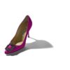 Hangisi Mörkfuchsia satinpumps med smyckespänne