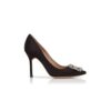 Hangisi svarta satin pumps med spänne Hangisi svarta satin pumps med spänne