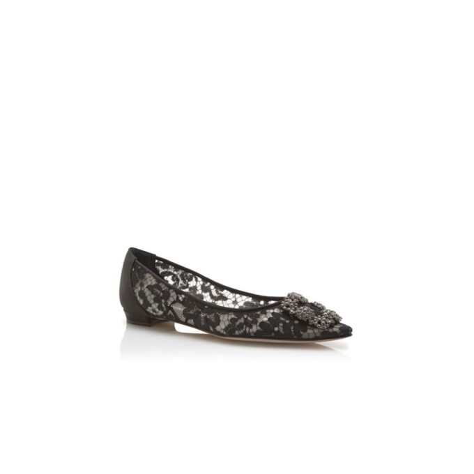 Hangisiflat LACE Svarta spetspumps med spännen Hangisiflat LACE Svarta spetspumps med spännen