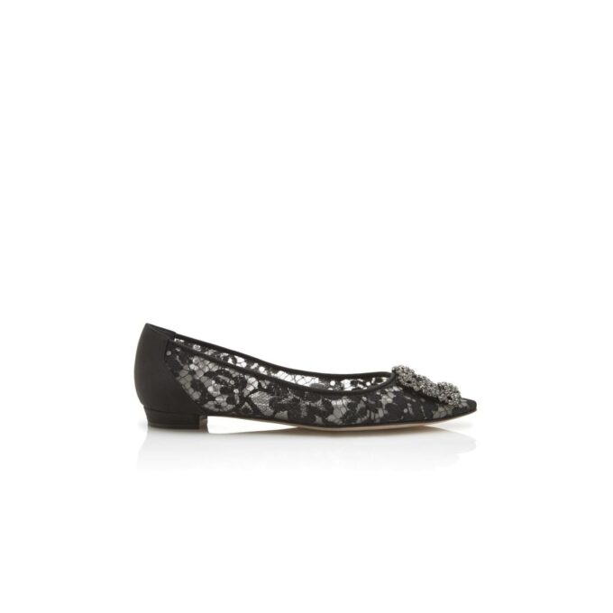 Hangisiflat LACE Svarta spetspumps med spännen Hangisiflat LACE Svarta spetspumps med spännen
