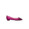 Hangisiflat Mörkfuchsia satinpumps med smyckespänne Hangisiflat Mörkfuchsia satinpumps med smyckespänne