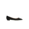 Hangisiflat Svarta platta pumps i satin med spänne Hangisiflat Svarta platta pumps i satin med spänne