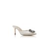 Hangisimu Off-White satinmules med smyckesknäppe Hangisimu Off-White satinmules med smyckesknäppe