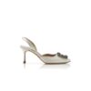 HANGISLI Vita pumps i satin med smyckesknäppe HANGISLI Vita pumps i satin med smyckesknäppe