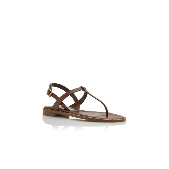 HATA Mellanbruna platta sandaler i kalvskinn HATA Mellanbruna platta sandaler i kalvskinn