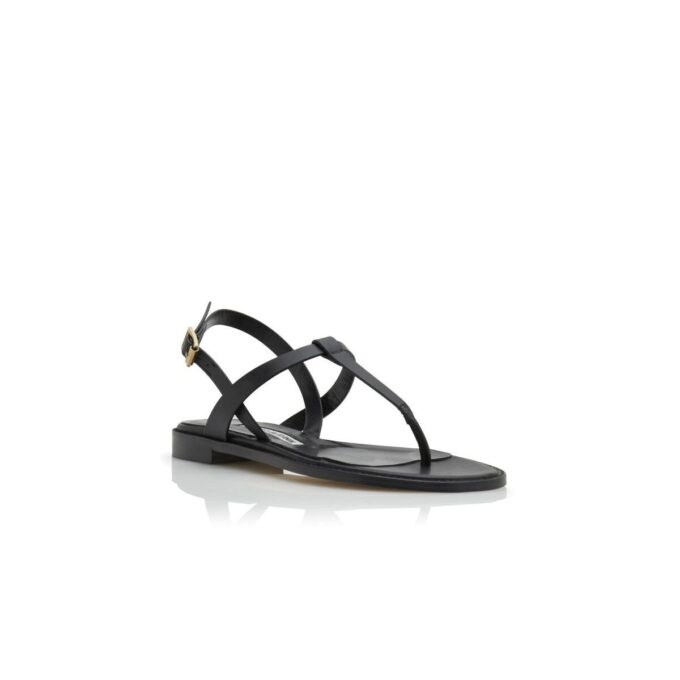 HATA Svarta platta sandaler i kalvskinn HATA Svarta platta sandaler i kalvskinn