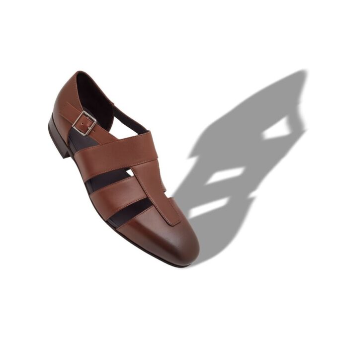 HICKORY Mörkbruna sandaler i kalvskinn HICKORY Mörkbruna sandaler i kalvskinn