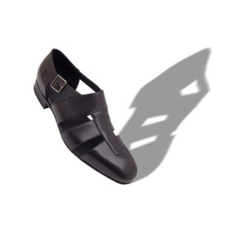 HICKORY Svarta sandaler i kalvskinn