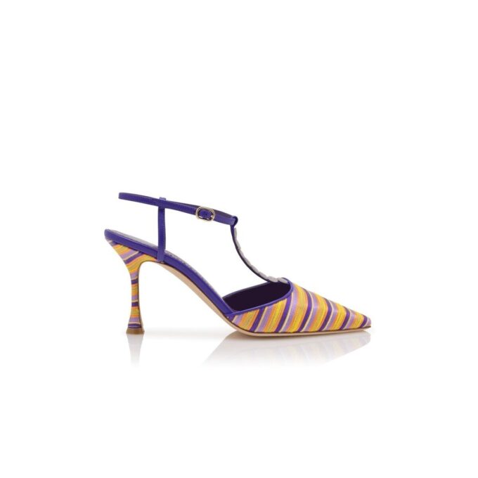 IMBO Lila och orange bomullsrandiga T-bar-Pumps IMBO Lila och orange bomullsrandiga T-bar-Pumps
