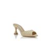 JADARA ljusbeige Mules med öppen tå i raffia JADARA ljusbeige Mules med öppen tå i raffia