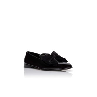 JANSER Loafers i svart lackläder