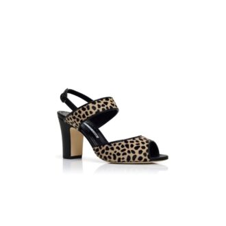 KHIKOBI Slingback-sandaler i kalvskinn med djurmönster KHIKOBI Slingback-sandaler i kalvskinn med djurmönster