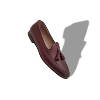 LENNOX Loafers i vinrött kalvskinn LENNOX Loafers i vinrött kalvskinn