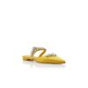 LURUMFLAT Gula platta mules i satin med kristallprydnader LURUMFLAT Gula platta mules i satin med kristallprydnader