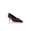 MARENPLA Mörkbruna pumps i mocka med korsade detaljer MARENPLA Mörkbruna pumps i mocka med korsade detaljer