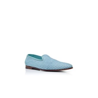 MARIO ljusblå Loafers i raffia